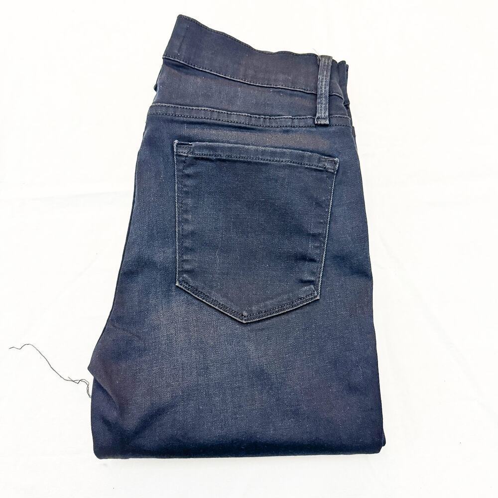 Frame Le Skinny De Jeanne Byxbee Black Wash Denim Jeans Raw Hem Size 27